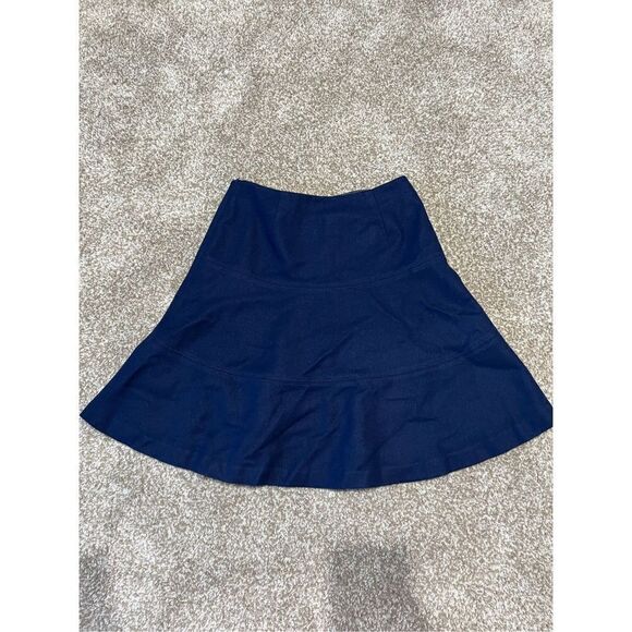 Boden women navy blue mini skirt wool blend side zip size 2 - Picture 7 of 7